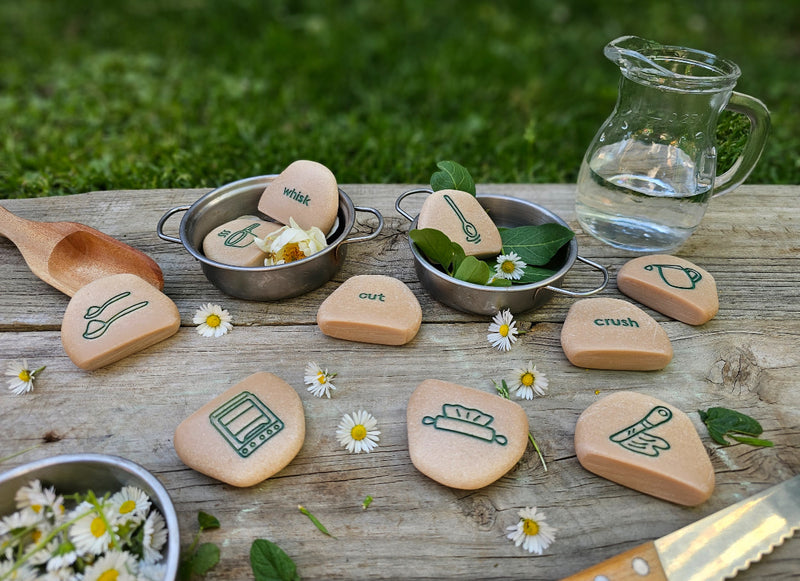 Yellow Door Mud Kitchen Process Stones Set of 10 Developmental Toys for Toddlers Gifts Idea 2yrs+