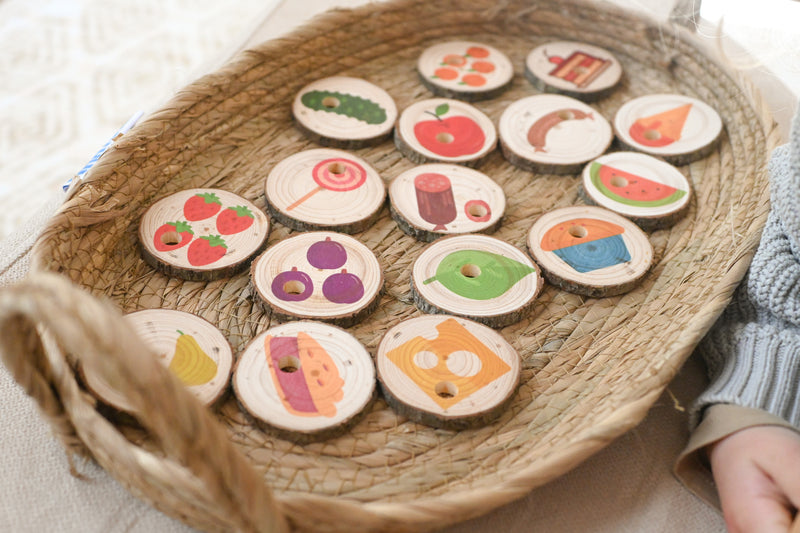 My Little Set Hungry Caterpillar Threading Tree Slices - Story Tellers 3yrs+