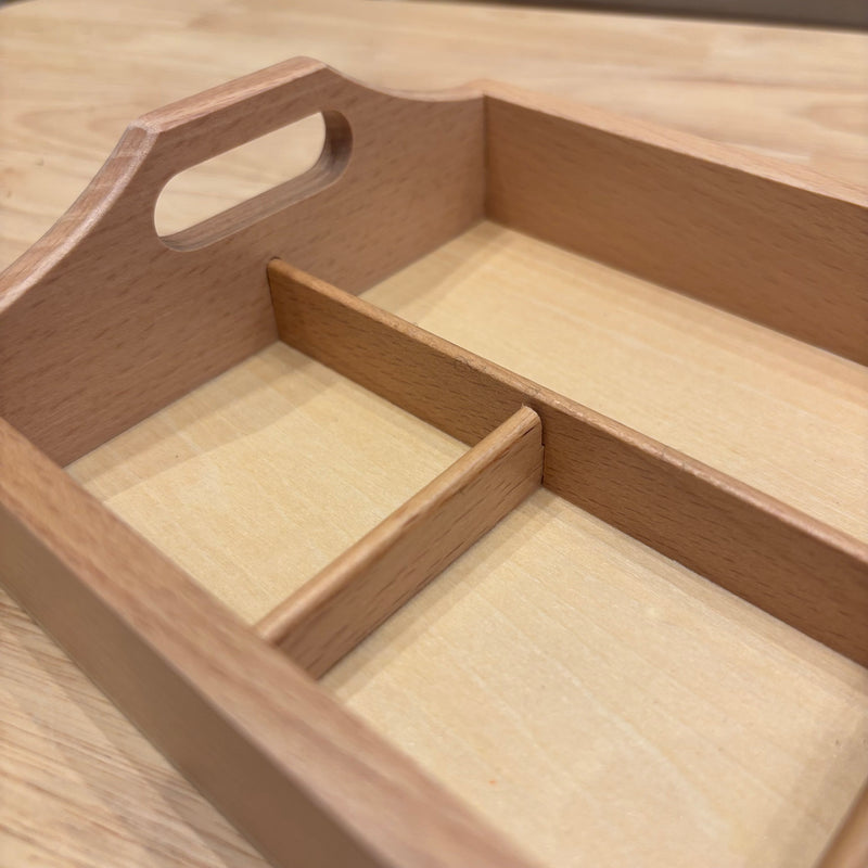 Montessori 3 Compartment Wooden Sorting Tray