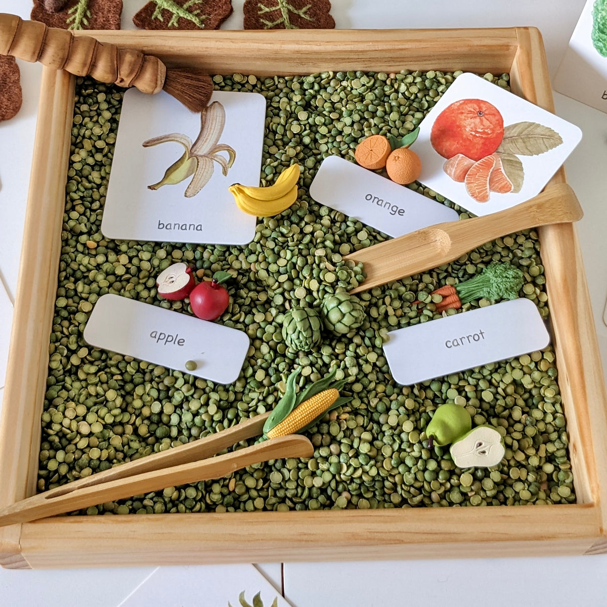 Montessori 3 Part Cards Nomenclature Fruits English — My Playroom