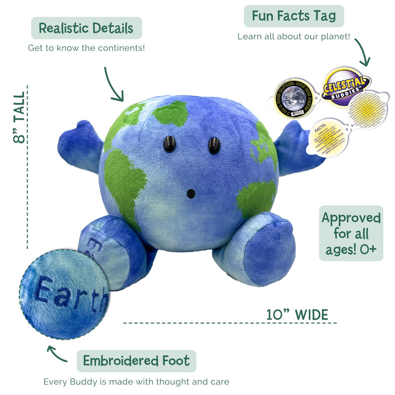 Celestial Buddies Little Earth 15cm Baby Toddler Plush Toys Baby Gifts Idea Early Science Baby Gifts Idea Best Seller 0m+