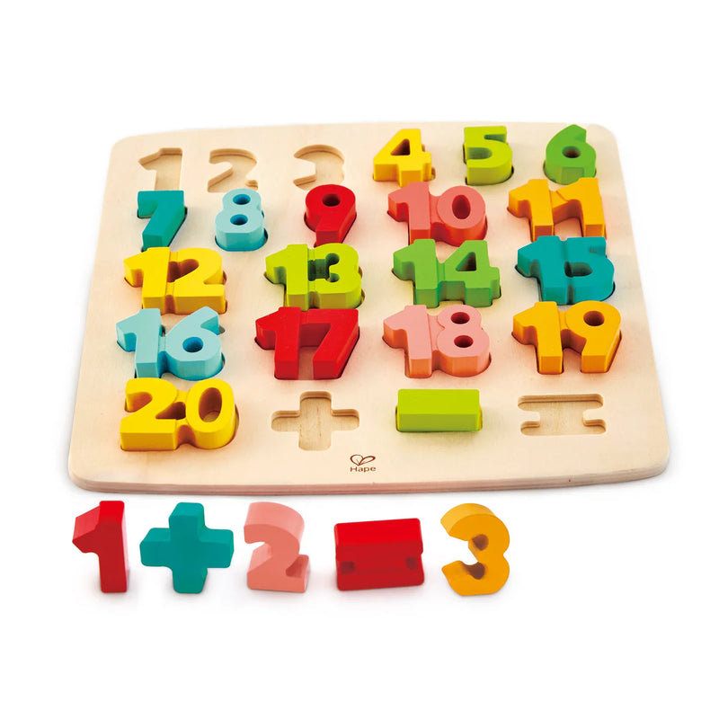 Hape Chunky Numbers Math Puzzle Best Seller Early Math Games for Kids Cognitive Language Developmental Toys for Toddlers Gift Idea Best Seller 3yrs+