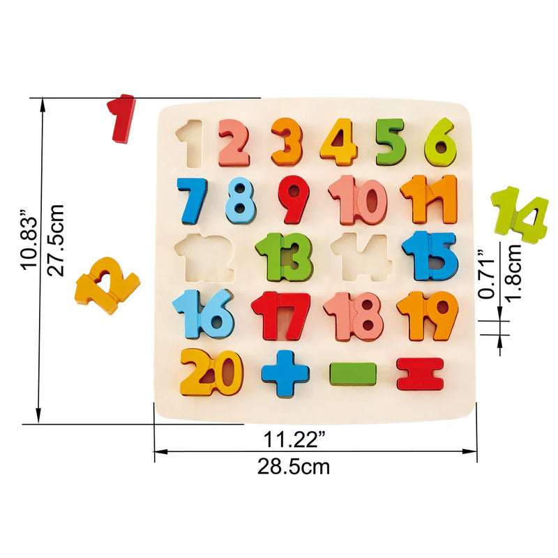 Hape Chunky Numbers Math Puzzle Best Seller Early Math Games for Kids Cognitive Language Developmental Toys for Toddlers Gift Idea Best Seller 3yrs+