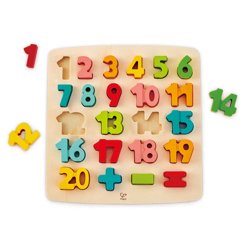 Hape Chunky Numbers Math Puzzle Best Seller Early Math Games for Kids Cognitive Language Developmental Toys for Toddlers Gift Idea Best Seller 3yrs+