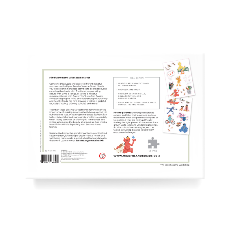 Mindful & Co Kids Mindful Moments with Sesame Street Large Jigsaw Floor Puzzle 48pcs Cognitive Developmental Toys for Toddlers Gift Idea 18m+