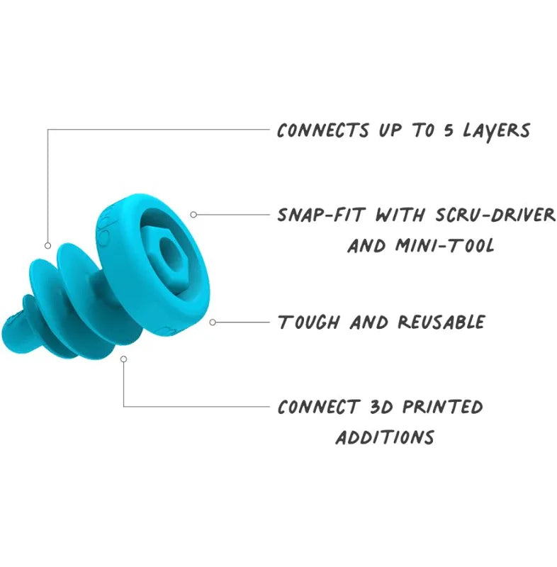 Makedo Scru Combo Construction Tool 160pcs Accessory Set for Makedo Art and Craft for Kids 5yrs+