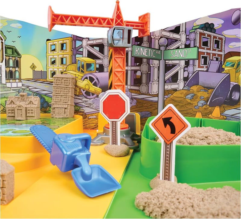 Kinetic Sand Construction Zone with Built-In Sandbox Sensory Toys for 3yrs+