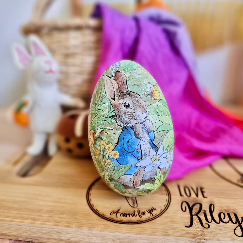 Peter Rabbit Easter Medium Egg Shape Tins 11cm x 6.5cm