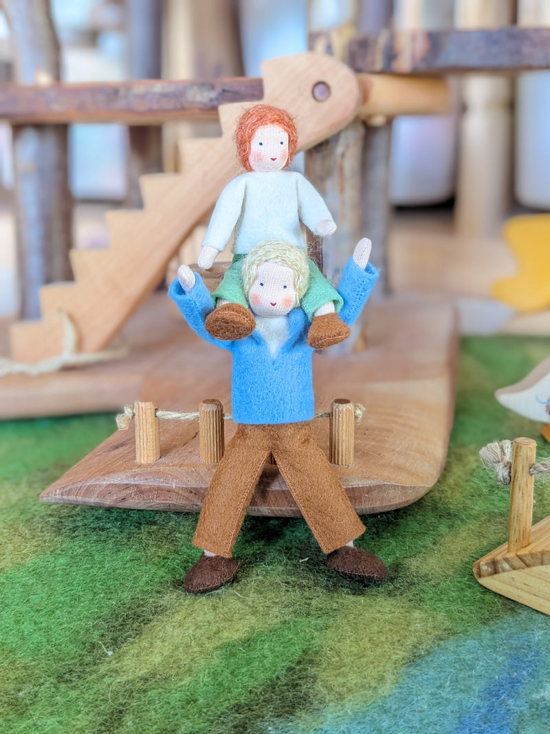 Doll House Doll Pretend Play Family Son 10cm Hand Made by Ambrosius 3yrs+