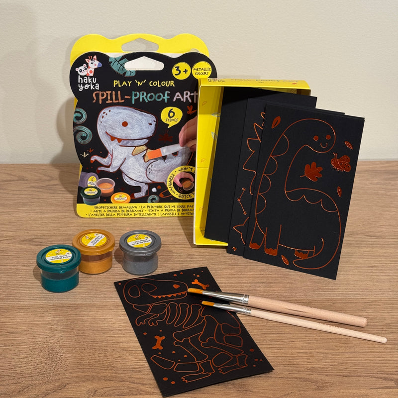 Haku Yoka Play 'N' Colour Dino Spill Proof Art Metallic Art and Craft 3yrs+
