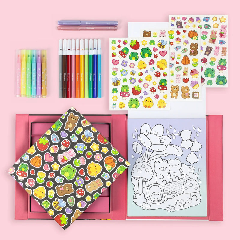Tiger Tribe Great Big Colouring Set Magical Mini Worlds Activity Book Art and Craft for Kids 5yrs+