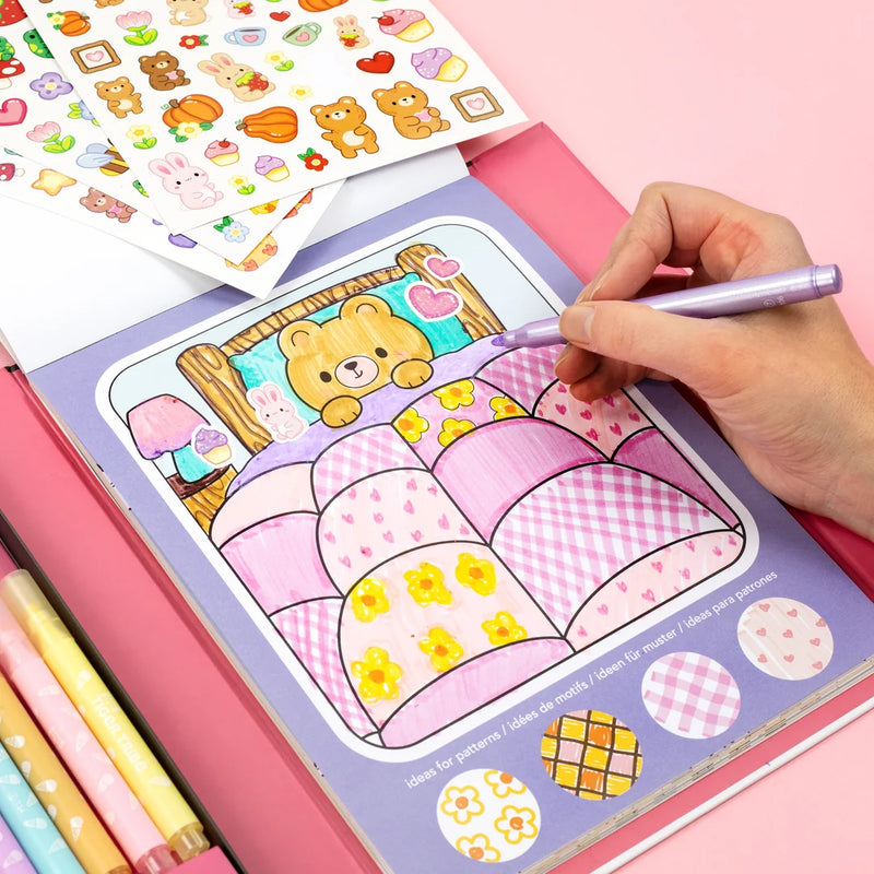 Tiger Tribe Great Big Colouring Set Magical Mini Worlds Activity Book Art and Craft for Kids 5yrs+