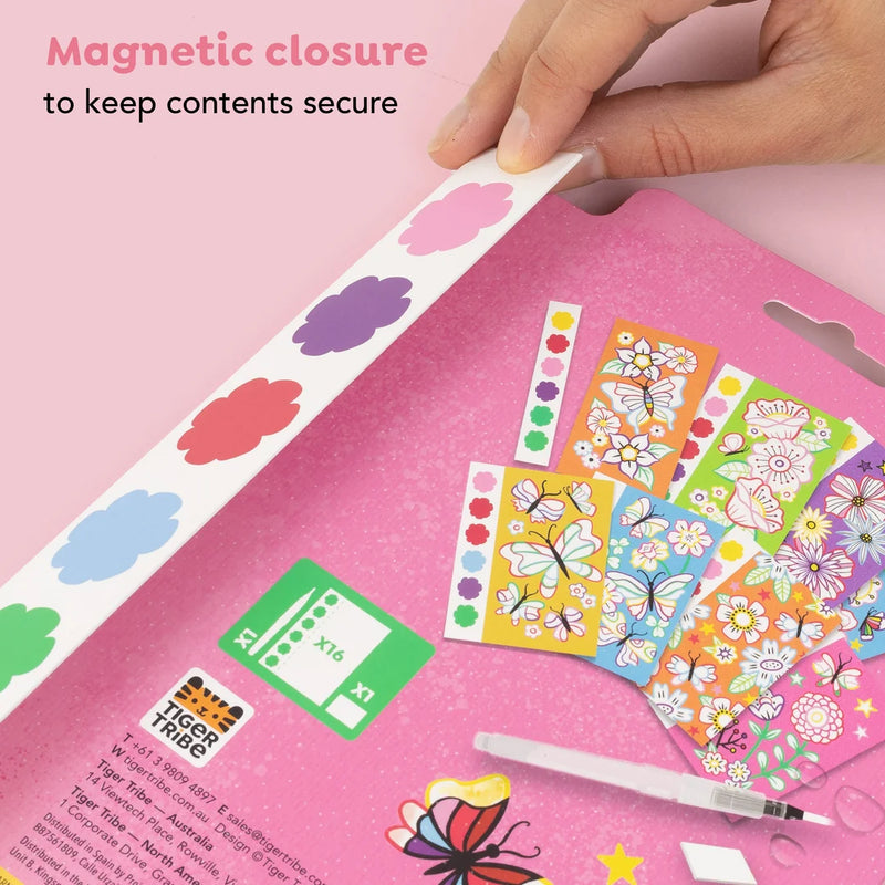 Tiger Tribe Paint A Picture Set Butterflies and Flowers Watercolour Paint ravel Toys Art and Craft for Kids 4yrs+