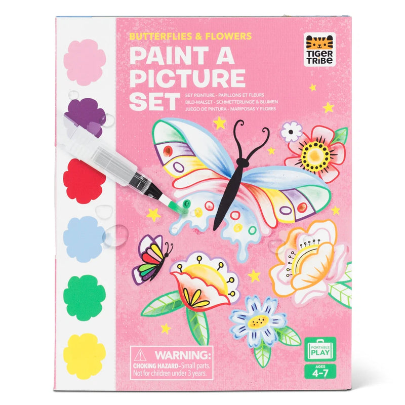Tiger Tribe Paint A Picture Set Butterflies and Flowers Watercolour Paint ravel Toys Art and Craft for Kids 4yrs+