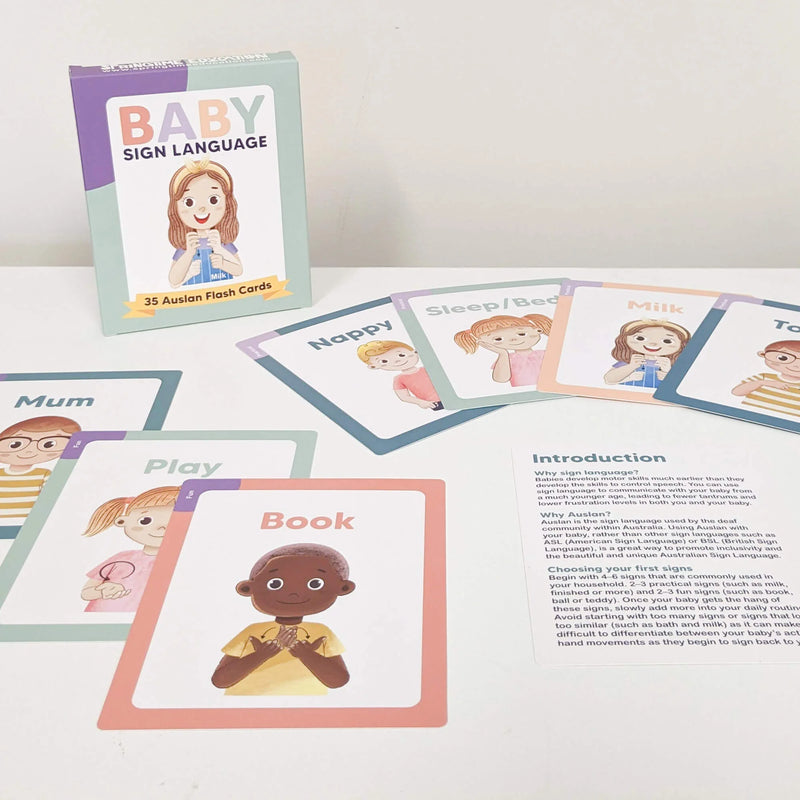 Baby Auslan Sign Language Flash Cards 35pcs by Springtime Education Australian Sign Language Early Literacy Communication Skills NDIS Learning Resources 8m+