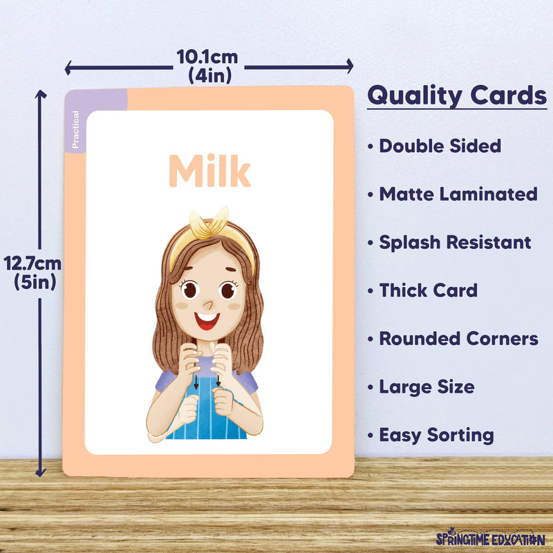 Baby Auslan Sign Language Flash Cards 35pcs by Springtime Education Australian Sign Language Early Literacy Communication Skills NDIS Learning Resources 8m+