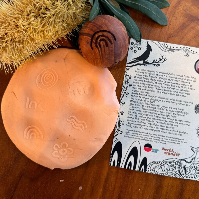 Aboriginal Symbol Playdough Rolling Balls 6pcs by Simone Hills Australiana Indigenous First Nation Resources School Range 3yrs+