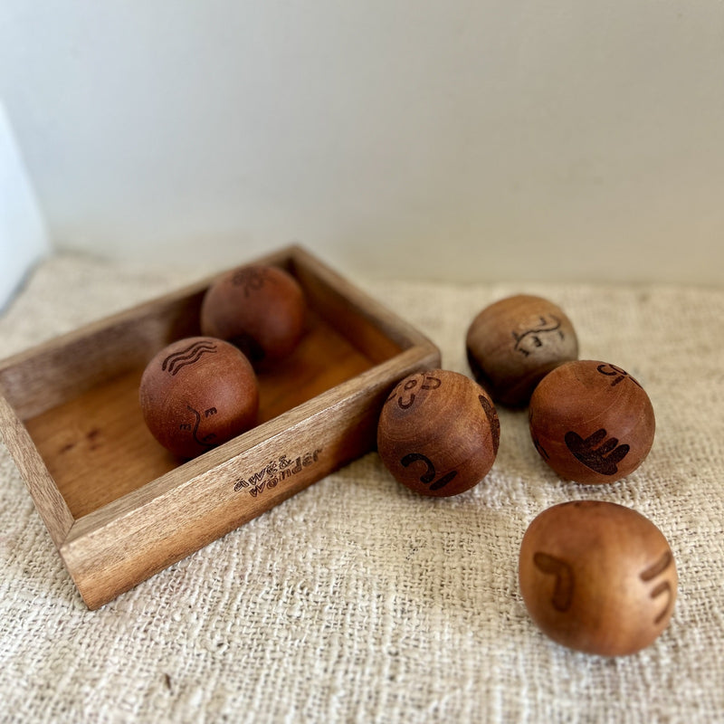 Aboriginal Symbol Playdough Rolling Balls 6pcs by Simone Hills Australiana Indigenous First Nation Resources School Range 3yrs+