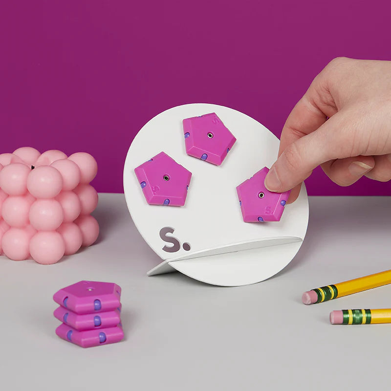 Speks Magnetic Fidgets Desk Stand Small in White Compatible with Mini Magnetic Tiles