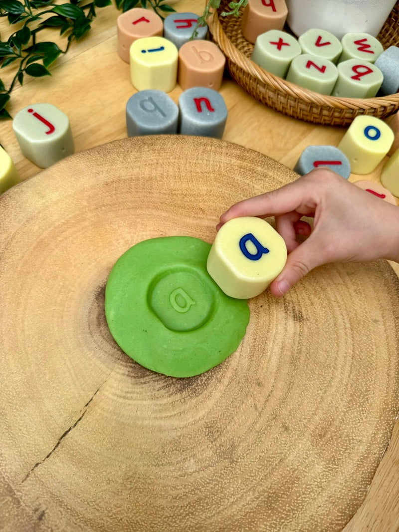Yellow Door Alphabet Stamping Stones Lowercase Early Literacy Resources Playdough Sand Toys Sensory Toys 2yrs+