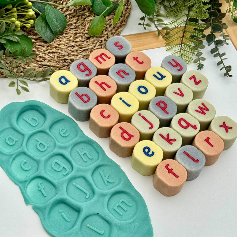 Yellow Door Alphabet Stamping Stones Lowercase Early Literacy Resources Playdough Sand Toys Sensory Toys 2yrs+