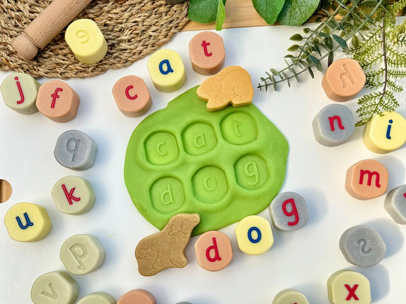 Yellow Door Alphabet Stamping Stones Lowercase Early Literacy Resources Playdough Sand Toys Sensory Toys 2yrs+
