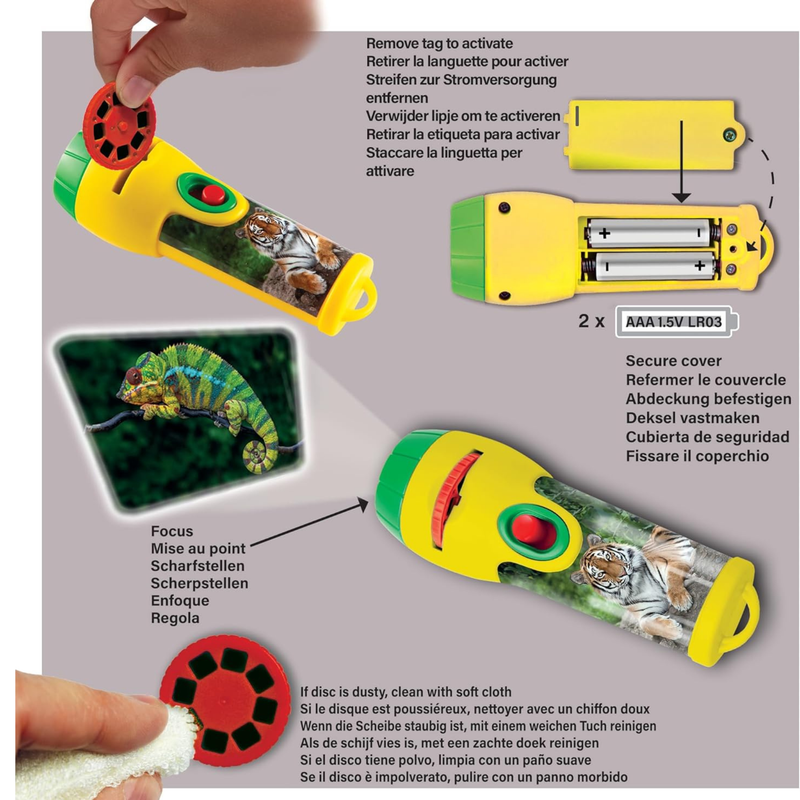 Animal Torch and Projector by Brainstorm Toddler Outdoor Travel Toys Early Science STEM Toys Best Seller 3yrs+