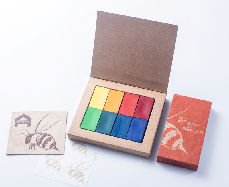 Apiscor Block Crayons Waldorf Education Inspired 8pc Stationary Art and craft for kids 3yrs+