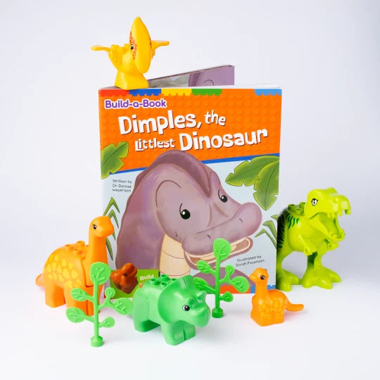 Dimples the Littlest Dinosaur Book and Bricks Set by Yay4Play Early Literacy Building Blocks 3yrs+