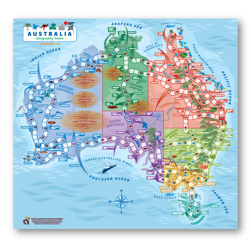 Australia Geography Game Second Edition 126 Landmark Capital Cities States 5yrs+