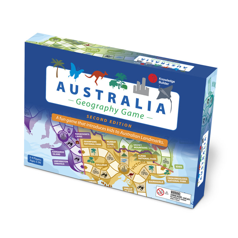 Australia Geography Board Games for kids Second Edition 126 Landmark Capital Cities States By Knowledge Builder Science STEM Range Best Seller 5yrs+