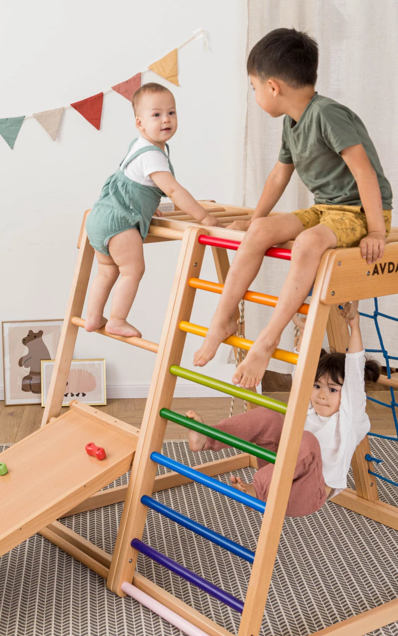 Wooden Climbing Gym Rainbow Climber Set by Avdar Toys Kids Furniture for 18m+ (Heavy Shipping)