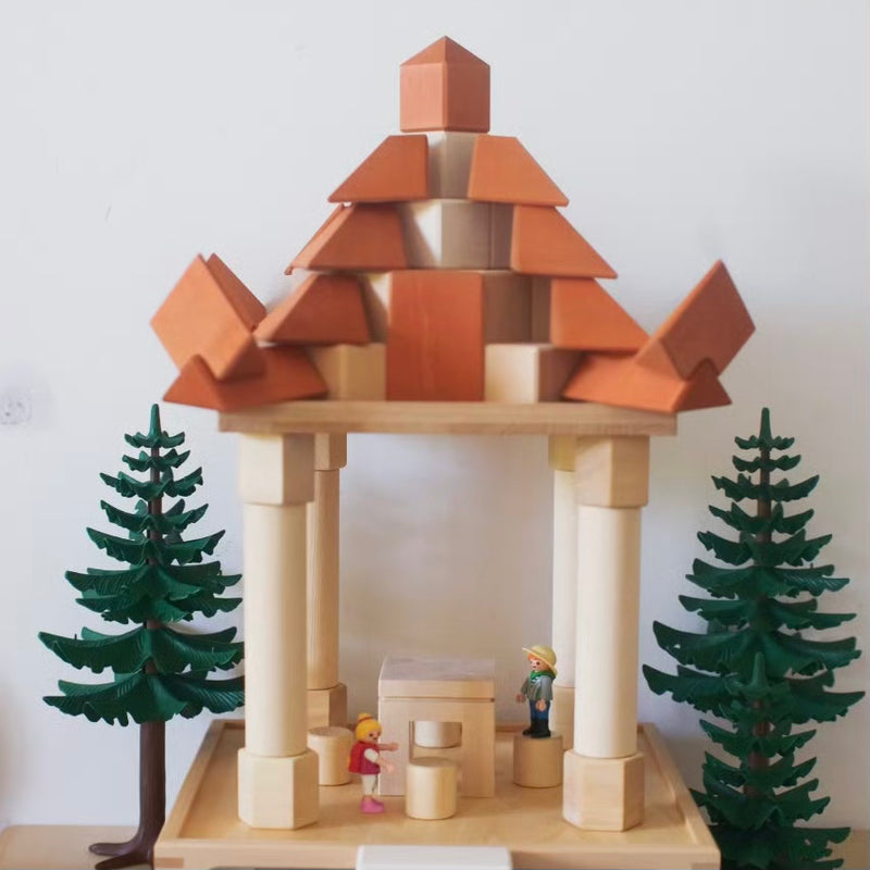 Wooden Pyramid Building Block Set 40pcs by Avdar Toys Wooden Toys Building Blocks STEM Toys Gifting Idea for 3yrs+