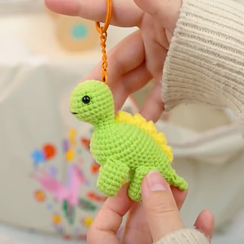 Avenir Crochet Keychain Kit Baby Stegosaur Art and Craft for Kids 8yrs+