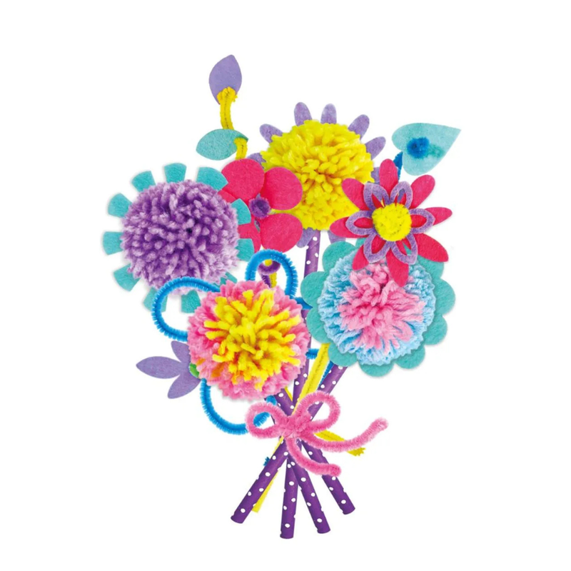 Avenir Pom Pom Bouquet Flower Kit Art and Craft for Kids Gifting Idea for 6yrs+