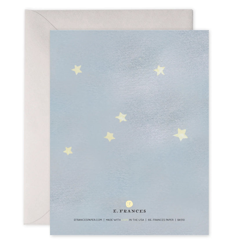 Foil New Born Kids Birthday Greeting Card - Baby Moon Welcome to the World By E. Frances Paper