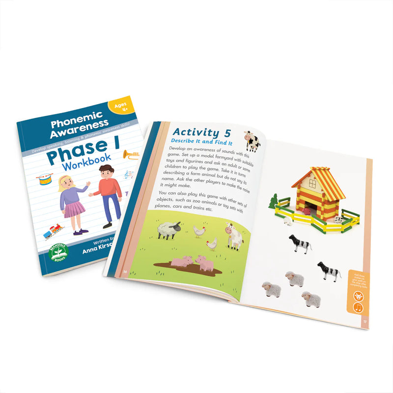 Phase 1 Phonemic Awareness Workbook by Junior Learning Early Literacy Cognitive Language Phonics 4yrs+