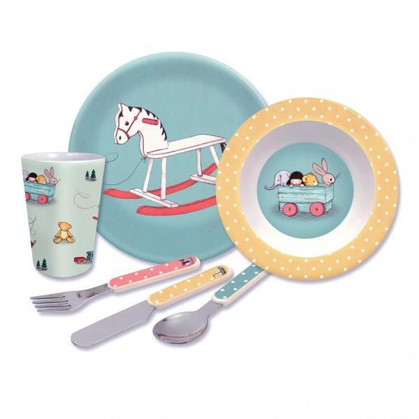 Belle & Boo Toy Box Melamine Dinner Cutlery Set 6pc