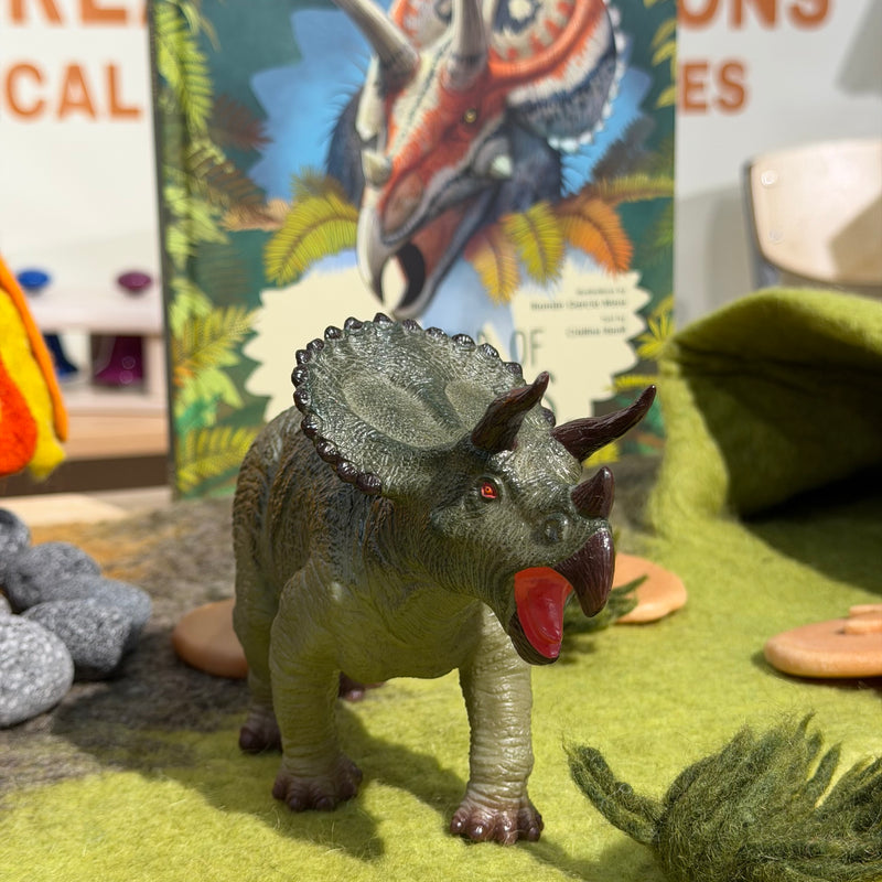 Triceratops Soft Replica Figurine Prehistoric Series by Recur Toys Dinosaur and Dragon Theme 3yrs+