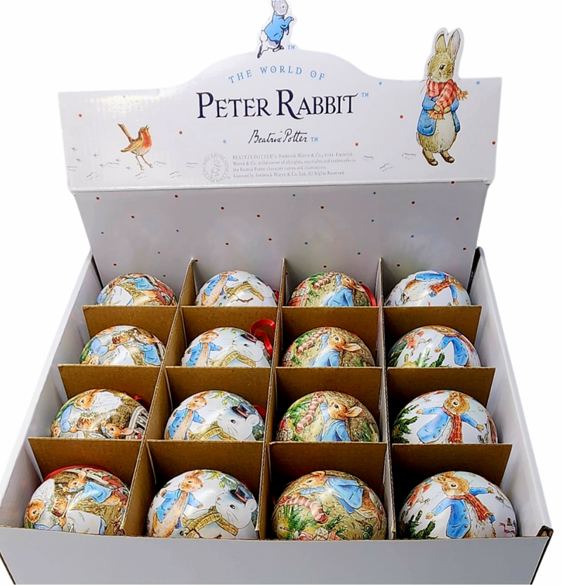 Peter Rabbit Bauble Christmas Tin Christmas Range 3yrs+