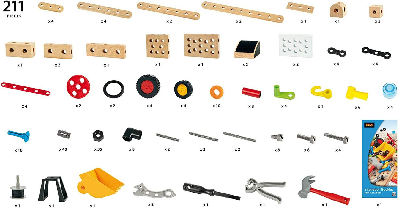 BRIO Builder Activity Set 211 Pieces Building Kit 3yrs+
