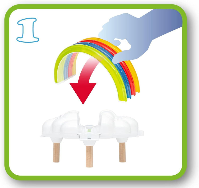 BRIO My First Railway Light Up Rainbow Set 11 Pieces With Light and Sound Toddler Toys Best Seller 18m+