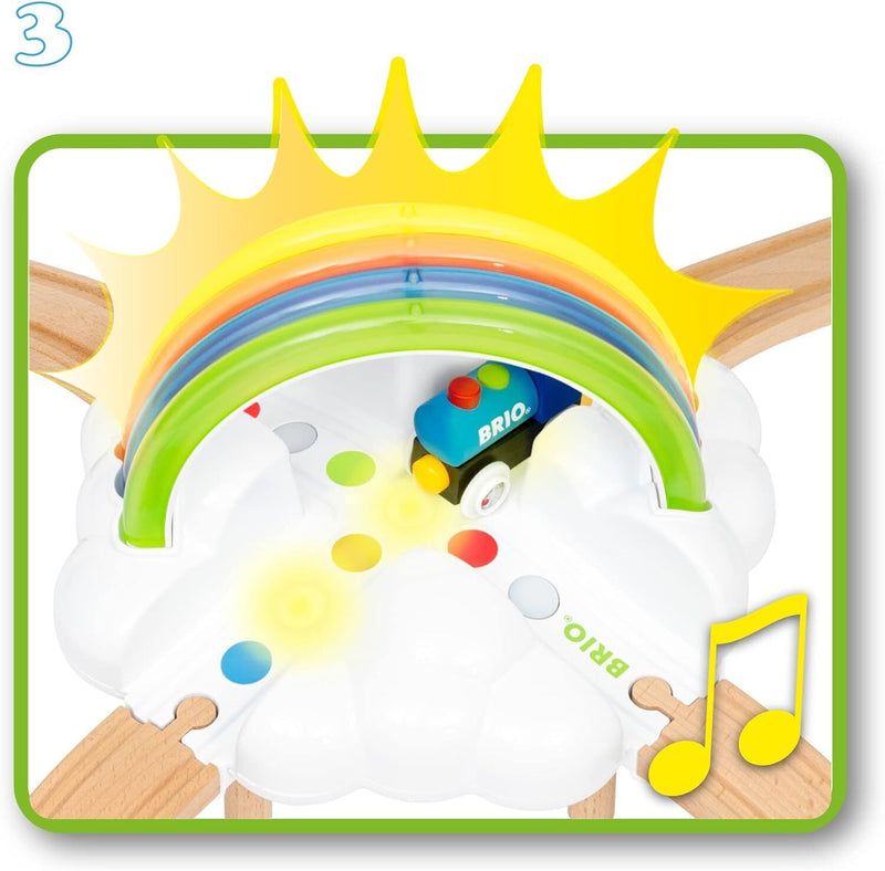 BRIO My First Railway Light Up Rainbow Set 11 Pieces With Light and Sound Toddler Toys Best Seller 18m+