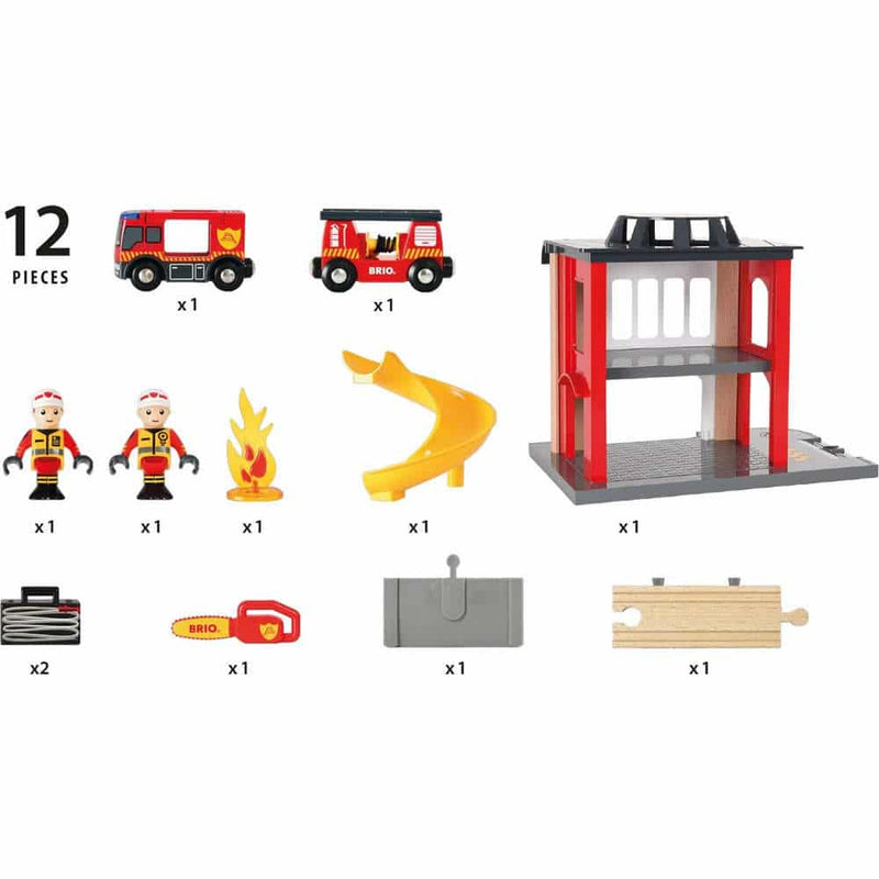 BRIO Fire Station 12pcs Set With Sound and Light Large Set Best Seller  3yrs+
