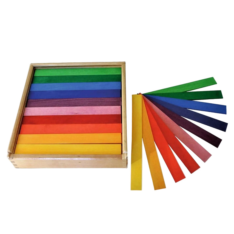 Bauspiel Coloured Rods Building Blocks 100 Piece STEM Wooden Toys 3yrs+