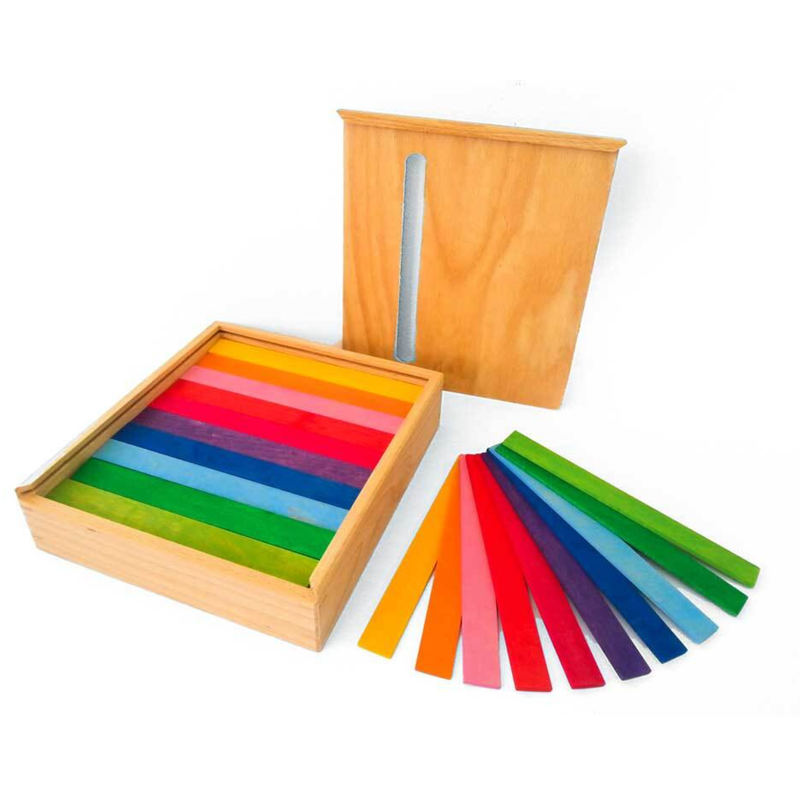 Bauspiel Coloured Rods Building Blocks 100 Piece STEM Wooden Toys 3yrs+