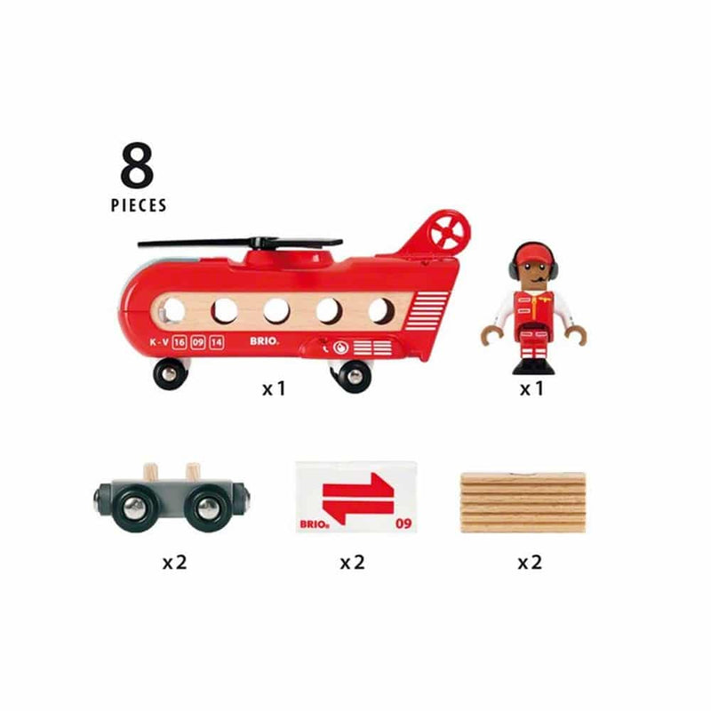 BRIO Cargo Transport Helicopter 8pcs Wooden Toy plane Best Seller 3yrs+
