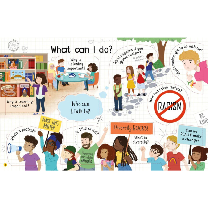 Lift the Flap Questions and Answers about Racism (Board Book) by Jordan Akpojaro Kids Picture Book Multiculture