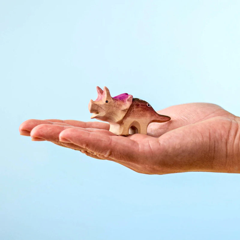 Wooden Triceratops Set of 2 by BumbuToys Dinosaur Toys Dinosaur and Dragon Theme 3yrs+