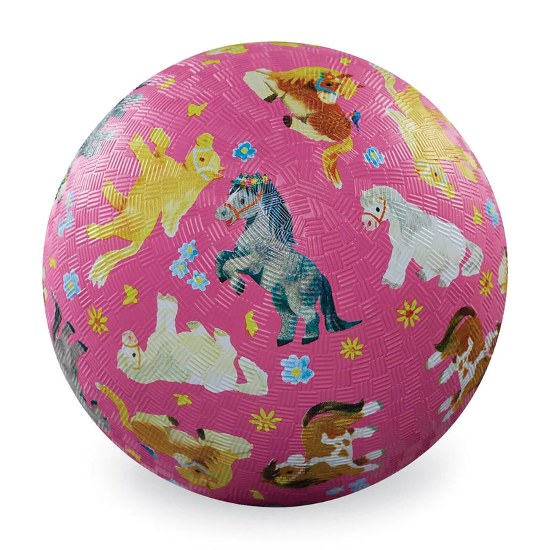 Crocodile Creek Playground Ball Pink Pretty Ponies 5 Inch Fairy Unicorn and Castle Theme  3yrs+